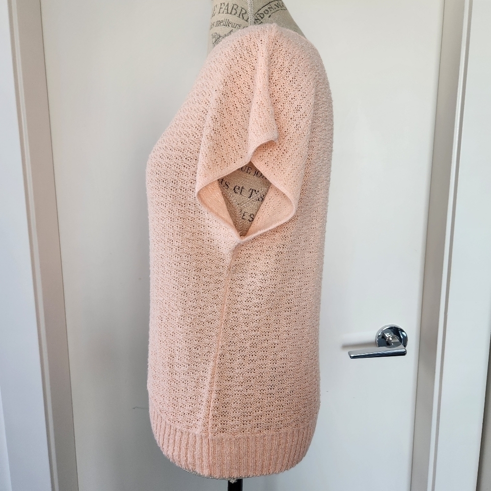 80s Pink Knit Short Sleeve Sweater - Picture 2 of 8